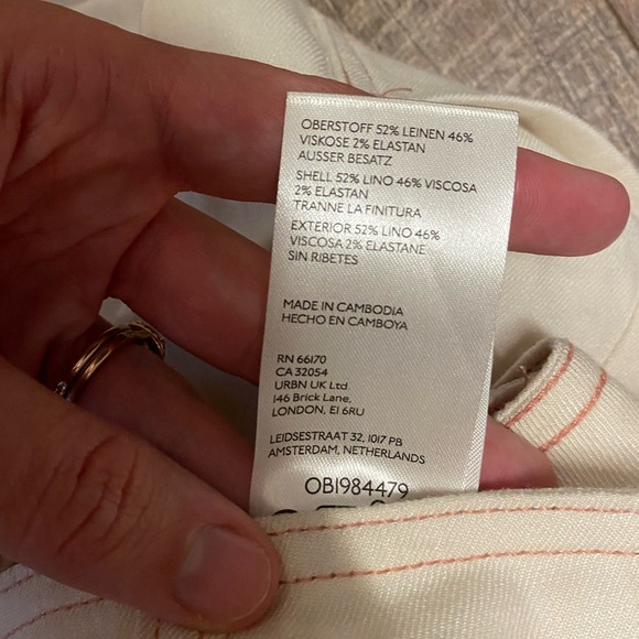 NWT Anthro Maeve The Ettie High Rise Crop Wide Leg Linen Blend Pant Size 32 - Picture 7 of 8